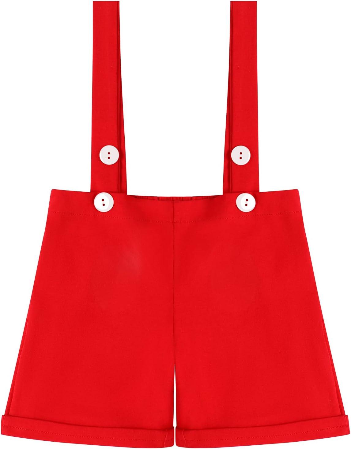 imageIDOPIP Baby Boys Halloween Christmas Costume Gentleman Bowtie Romper Suspenders Shorts Ears Headband Birthday Outfit SetRed  4pcs