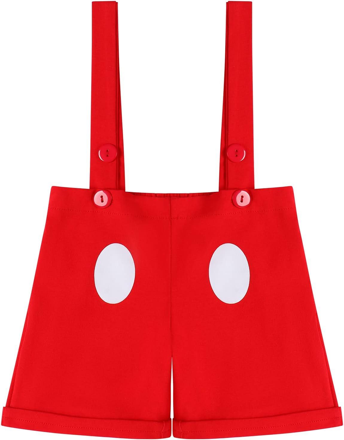 imageIDOPIP Baby Boys Halloween Christmas Costume Gentleman Bowtie Romper Suspenders Shorts Ears Headband Birthday Outfit SetRed  White Dot  4pcs