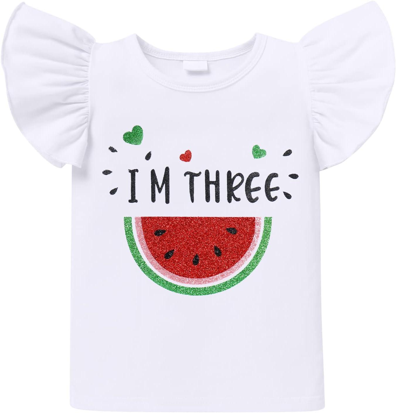 imageIDOPIP Watermelon 1st 2nd 3rd Birthday Outfit for Baby Girl Romper Tutu Skirt Headband Sock Clothes for Smash Cake Photo PropRed Three