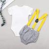imageIDOPIP Baby Boys 1st Birthday Cake Smash Outfit Bowtie Romper Suspenders Shorts Pants Formal Suit Clothes for Photo ShootGray Excavator