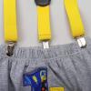 imageIDOPIP Baby Boys 1st Birthday Cake Smash Outfit Bowtie Romper Suspenders Shorts Pants Formal Suit Clothes for Photo ShootGray Excavator