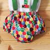 imageIDOPIP Baby Boys 1st Birthday Cake Smash Outfit Bowtie Romper Suspenders Shorts Pants Formal Suit Clothes for Photo ShootGreen Printed