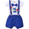 imageIDOPIP Baby Boys 1st Birthday Cake Smash Outfit Bowtie Romper Suspenders Shorts Pants Formal Suit Clothes for Photo ShootRoyal Blue Balloon
