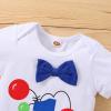 imageIDOPIP Baby Boys 1st Birthday Cake Smash Outfit Bowtie Romper Suspenders Shorts Pants Formal Suit Clothes for Photo ShootRoyal Blue Balloon