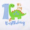 imageIDOPIP Baby Boys 1st Birthday Cake Smash Outfit Bowtie Romper Suspenders Shorts Pants Formal Suit Clothes for Photo ShootWhite  Green Dinosaur
