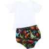 imageIDOPIP Baby Boys 1st Birthday Cake Smash Outfit Bowtie Romper Suspenders Shorts Pants Formal Suit Clothes for Photo ShootWhite Dinosaur