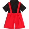 imageIDOPIP Baby Boys Halloween Christmas Costume Gentleman Bowtie Romper Suspenders Shorts Ears Headband Birthday Outfit SetRed  White Dot  4pcs