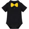 imageIDOPIP Baby Boys Halloween Christmas Costume Gentleman Bowtie Romper Suspenders Shorts Ears Headband Birthday Outfit SetRed  White Dot  4pcs
