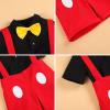 imageIDOPIP Baby Boys Halloween Christmas Costume Gentleman Bowtie Romper Suspenders Shorts Ears Headband Birthday Outfit SetRed  White Dot  4pcs