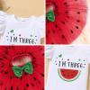 imageIDOPIP Watermelon 1st 2nd 3rd Birthday Outfit for Baby Girl Romper Tutu Skirt Headband Sock Clothes for Smash Cake Photo PropRed Three