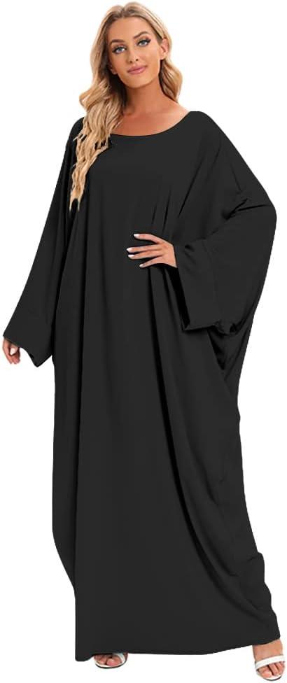 imageIDOPIP Abayas for Women Muslim Dress with Hijab OnePiece Long Sleeve Islamic Prayer Dress with Khimar Jilbab Kaftan ClothesBlack 1pc Dress Only
