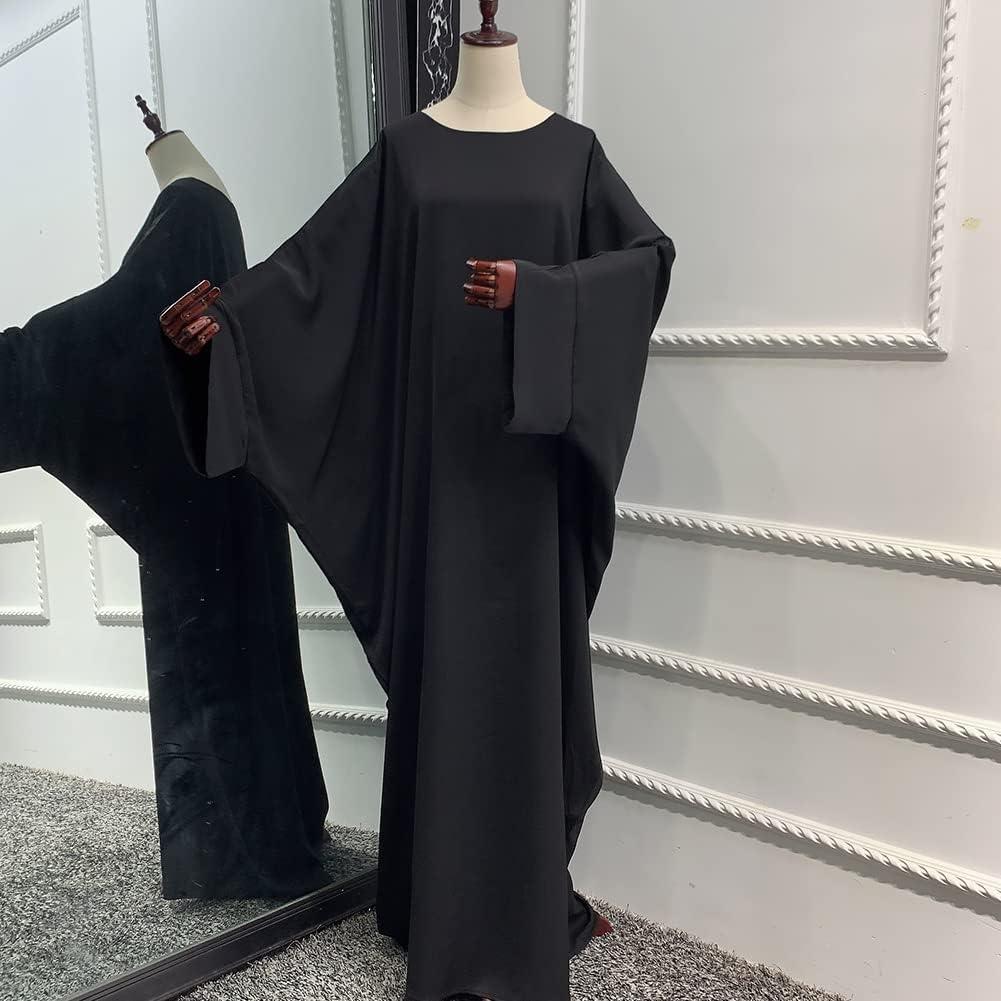 imageIDOPIP Abayas for Women Muslim Dress with Hijab OnePiece Long Sleeve Islamic Prayer Dress with Khimar Jilbab Kaftan ClothesBlack 1pc Dress Only