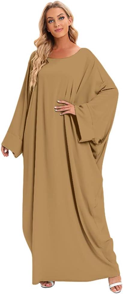 imageIDOPIP Abayas for Women Muslim Dress with Hijab OnePiece Long Sleeve Islamic Prayer Dress with Khimar Jilbab Kaftan ClothesKhaki 1pc Dress Only
