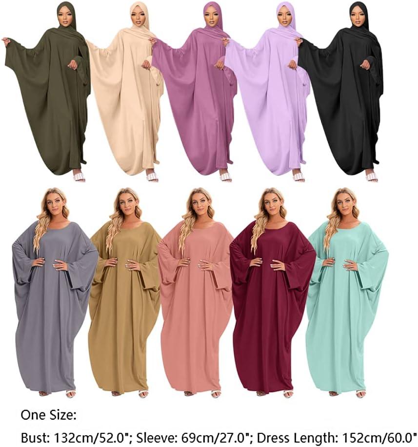 imageIDOPIP Abayas for Women Muslim Dress with Hijab OnePiece Long Sleeve Islamic Prayer Dress with Khimar Jilbab Kaftan ClothesKhaki 1pc Dress Only