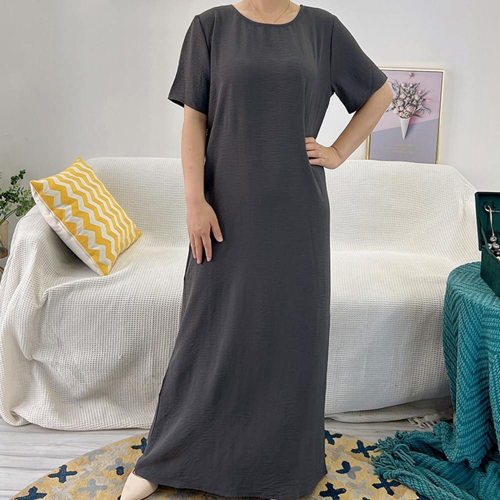 imageIDOPIP Muslim Abaya Dress for Women Long Sleeve Open Front Cardigan  Kaftan  Skirt  Hijab 34PCS Islamic Prayer Outfit SetGray No Hijab