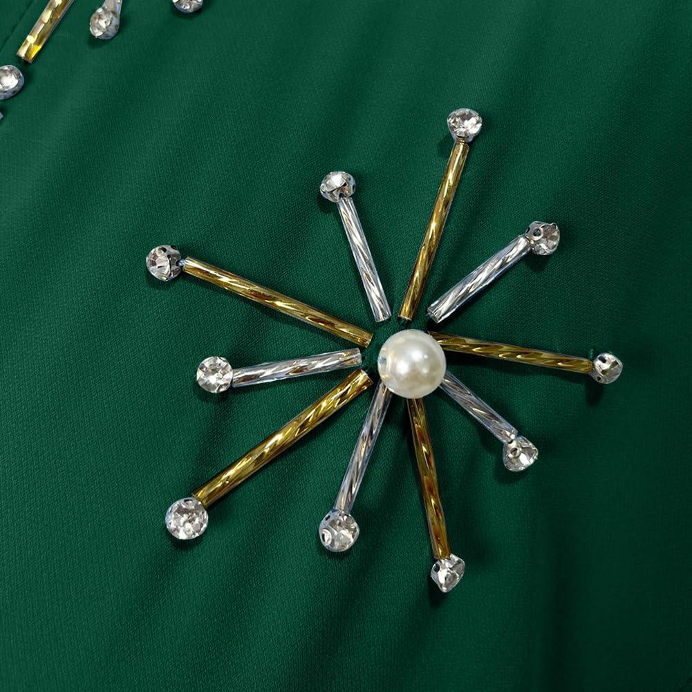imageIDOPIP Muslim Abayas for Women Long Sleeve Open Front Cardigan Rhinestone Applique Islamic Dubai Maxi Kaftan Dress with BeltBlackish Green