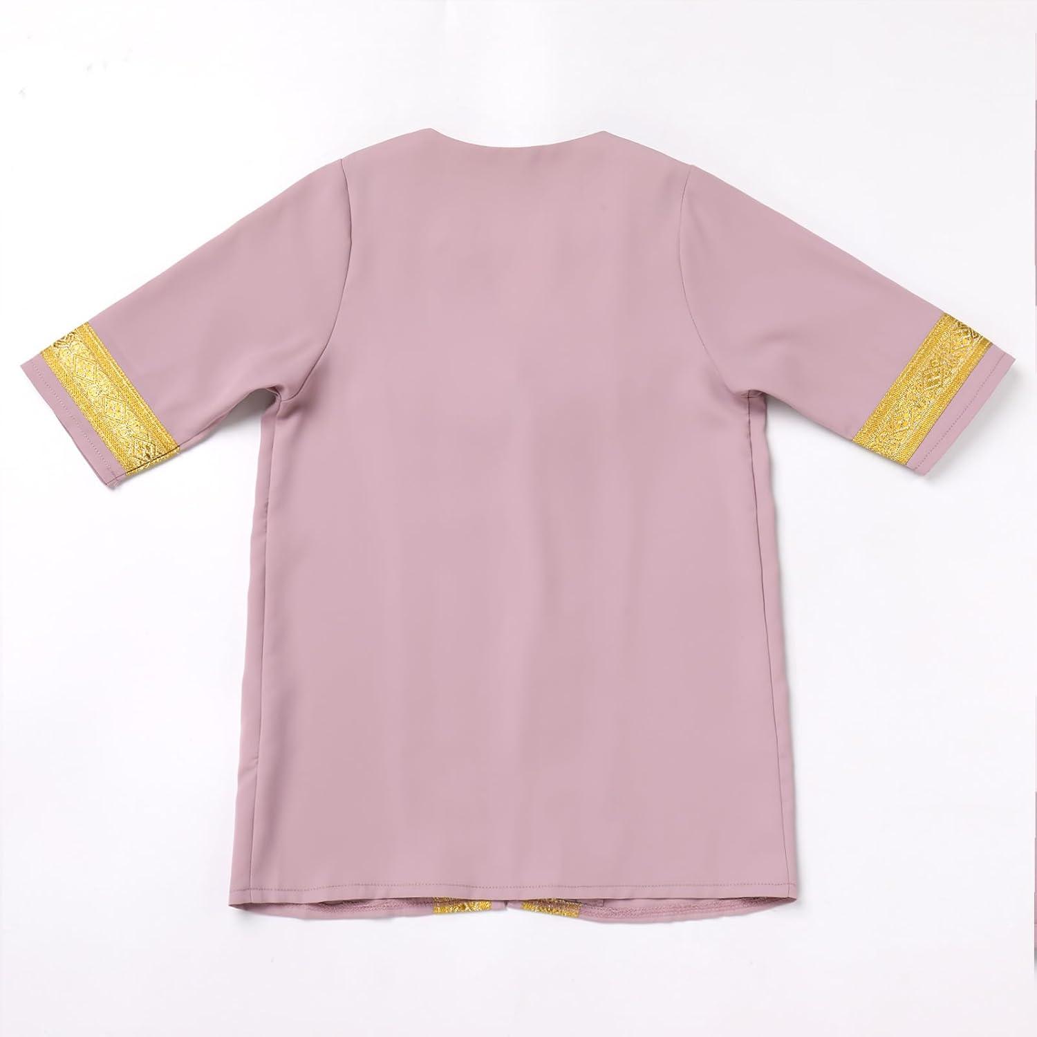 imageIDOPIP Muslim Baby Boys Ramadan Eid Outfit Cardigan Kaftan Thobe Arabic Islamic Abaya Dubai Robe Clothes with Head ScarfRopePurple