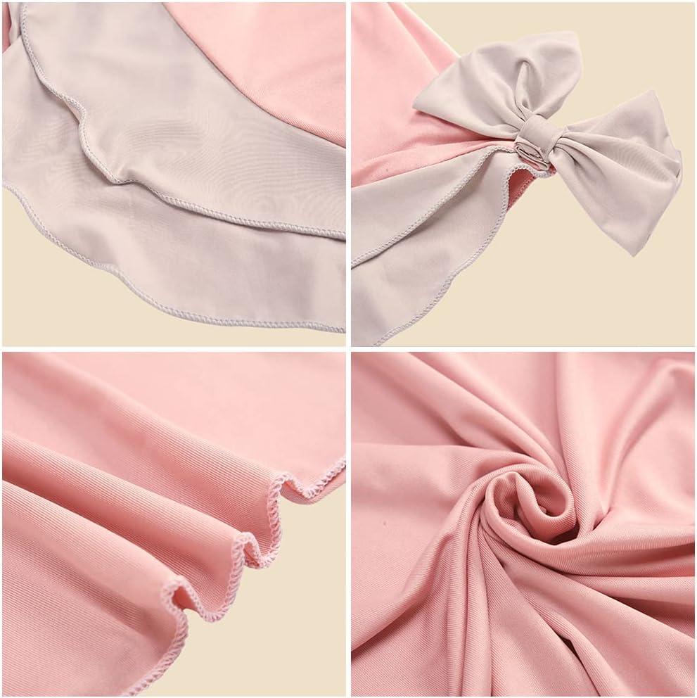 imageIDOPIP Muslim Girls Dress for Kids Long Sleeve Islamic Prayer Abaya Dress Maxi Kaftan Thobe with Hijab 2PCS Modest ClothesPink  Plain