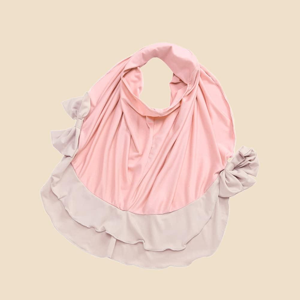 imageIDOPIP Muslim Girls Dress for Kids Long Sleeve Islamic Prayer Abaya Dress Maxi Kaftan Thobe with Hijab 2PCS Modest ClothesPink  Plain
