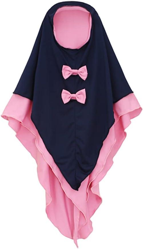 imageIDOPIP Muslim Girls Dress for Kids Long Sleeve Islamic Prayer Abaya Dress Maxi Kaftan Thobe with Hijab 2PCS Modest ClothesPink  Ruffle