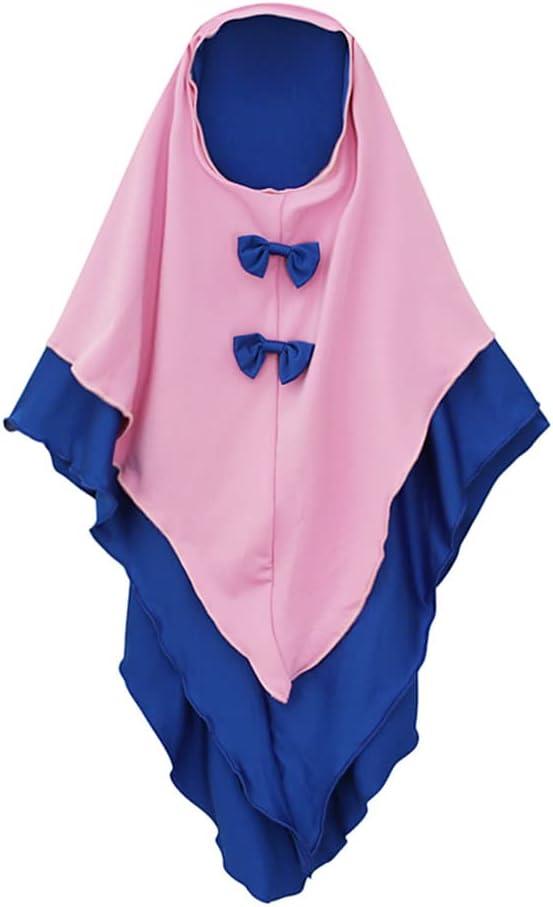 imageIDOPIP Muslim Girls Dress for Kids Long Sleeve Islamic Prayer Abaya Dress Maxi Kaftan Thobe with Hijab 2PCS Modest ClothesRoyal Blue  Pink  Ruffle