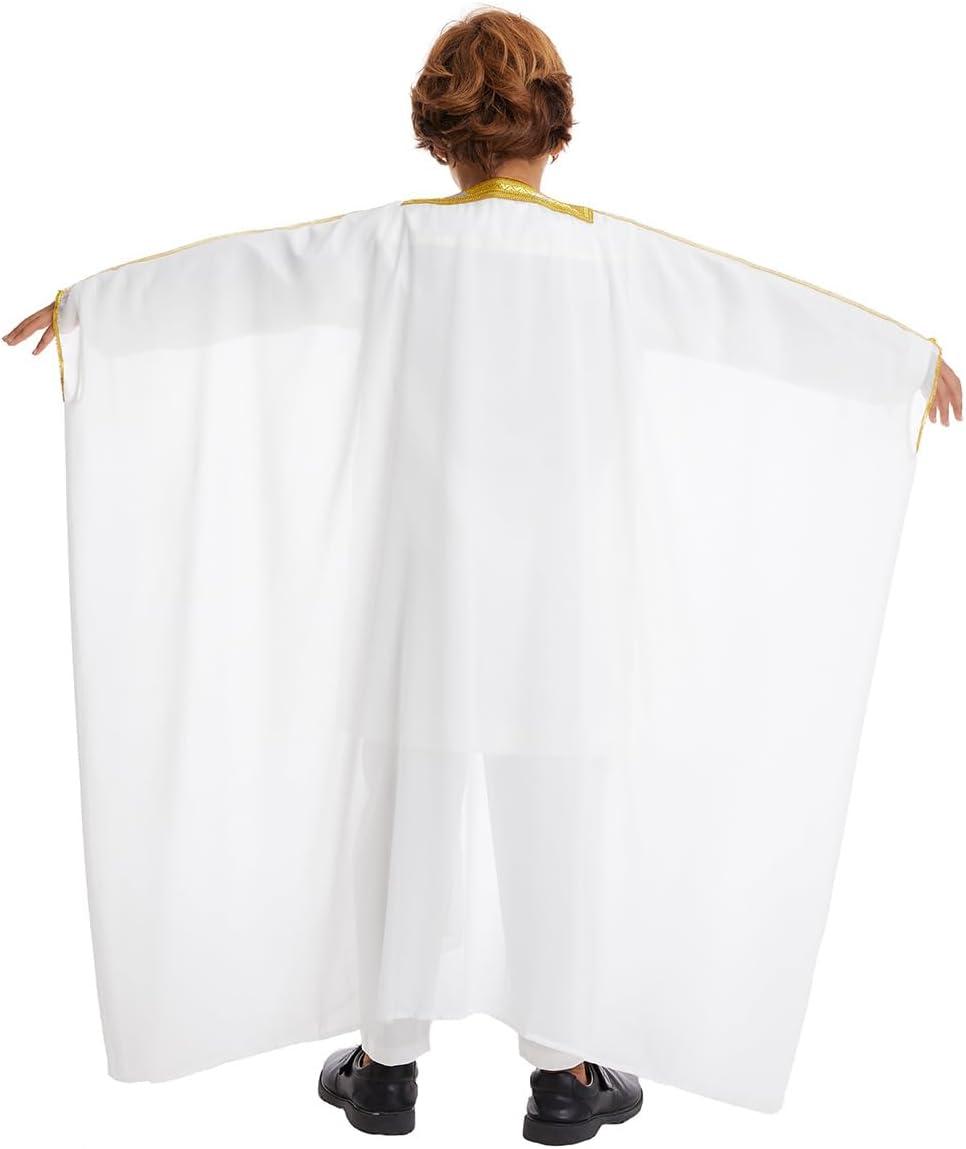 imageIDOPIP Muslim Thobe for Boys Islamic Arabic Kaftan Robe Ramadan Kids Long Sleeve Embroidery Tassels Open Front Cardigan ThobeWhite