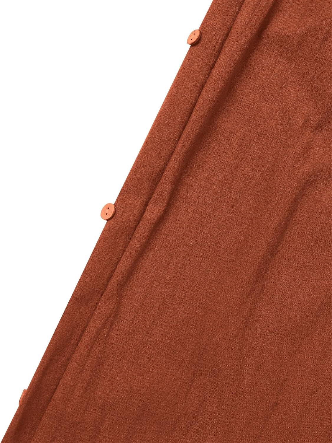 imageIDOPIP Womens Muslim Abaya Dress 2 Pieces Set Long Sleeve Button Down Shirt and Pants Casual Arabic Islamic Dubai OutfitsBrickred  Belt