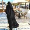 imageAbayas Muslim Dress for Women Long Sleeve Islamic Abaya Eid Dubai Kaftan Dresses Middle East Prayer Dress Chiffon RobeBlack