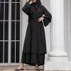 imageAbayas Muslim Dress for Women Long Sleeve Islamic Abaya Eid Dubai Kaftan Dresses Middle East Prayer Dress Chiffon RobeBlack