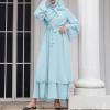 imageAbayas Muslim Dress for Women Long Sleeve Islamic Abaya Eid Dubai Kaftan Dresses Middle East Prayer Dress Chiffon RobeBlue