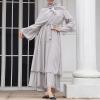 imageAbayas Muslim Dress for Women Long Sleeve Islamic Abaya Eid Dubai Kaftan Dresses Middle East Prayer Dress Chiffon RobeGray