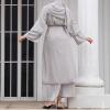 imageAbayas Muslim Dress for Women Long Sleeve Islamic Abaya Eid Dubai Kaftan Dresses Middle East Prayer Dress Chiffon RobeGray
