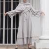 imageAbayas Muslim Dress for Women Long Sleeve Islamic Abaya Eid Dubai Kaftan Dresses Middle East Prayer Dress Chiffon RobeGray