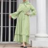 imageAbayas Muslim Dress for Women Long Sleeve Islamic Abaya Eid Dubai Kaftan Dresses Middle East Prayer Dress Chiffon RobeGreen