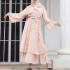 imageAbayas Muslim Dress for Women Long Sleeve Islamic Abaya Eid Dubai Kaftan Dresses Middle East Prayer Dress Chiffon RobeKhaki