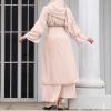 imageAbayas Muslim Dress for Women Long Sleeve Islamic Abaya Eid Dubai Kaftan Dresses Middle East Prayer Dress Chiffon RobeKhaki