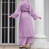 imageAbayas Muslim Dress for Women Long Sleeve Islamic Abaya Eid Dubai Kaftan Dresses Middle East Prayer Dress Chiffon RobePurple