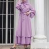 imageAbayas Muslim Dress for Women Long Sleeve Islamic Abaya Eid Dubai Kaftan Dresses Middle East Prayer Dress Chiffon RobePurple