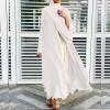 imageAbayas Muslim Dress for Women Long Sleeve Islamic Abaya Eid Dubai Kaftan Dresses Middle East Prayer Dress Chiffon RobeWhite