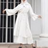 imageAbayas Muslim Dress for Women Long Sleeve Islamic Abaya Eid Dubai Kaftan Dresses Middle East Prayer Dress Chiffon RobeWhite