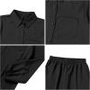imageIDOPIP Abaya Dress for Women Muslim Set Long Sleeve Chiffon Islamic Dress Shirt with Pants 2PCS Dubai Prayer Casual ClothesBlack