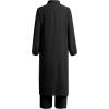 imageIDOPIP Abaya Dress for Women Muslim Set Long Sleeve Chiffon Islamic Dress Shirt with Pants 2PCS Dubai Prayer Casual ClothesBlack