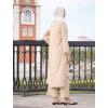imageIDOPIP Abaya Dress for Women Muslim Set Long Sleeve Chiffon Islamic Dress Shirt with Pants 2PCS Dubai Prayer Casual ClothesChampagne