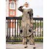 imageIDOPIP Abaya Dress for Women Muslim Set Long Sleeve Chiffon Islamic Dress Shirt with Pants 2PCS Dubai Prayer Casual ClothesKhaki Print