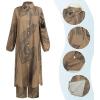 imageIDOPIP Abaya Dress for Women Muslim Set Long Sleeve Chiffon Islamic Dress Shirt with Pants 2PCS Dubai Prayer Casual ClothesKhaki Print