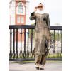 imageIDOPIP Abaya Dress for Women Muslim Set Long Sleeve Chiffon Islamic Dress Shirt with Pants 2PCS Dubai Prayer Casual ClothesKhaki Print