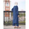 imageIDOPIP Abaya Dress for Women Muslim Set Long Sleeve Chiffon Islamic Dress Shirt with Pants 2PCS Dubai Prayer Casual ClothesNavy Blue