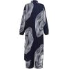 imageIDOPIP Abaya Dress for Women Muslim Set Long Sleeve Chiffon Islamic Dress Shirt with Pants 2PCS Dubai Prayer Casual ClothesNavy Blue Print