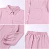 imageIDOPIP Abaya Dress for Women Muslim Set Long Sleeve Chiffon Islamic Dress Shirt with Pants 2PCS Dubai Prayer Casual ClothesPink
