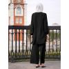 imageIDOPIP Abayas Dress for Women Muslim Long Sleeve Top Pants 2PCS Islamic Dubai Outfit Casual Ramadan Prayer Dress Clothes SetsBlack